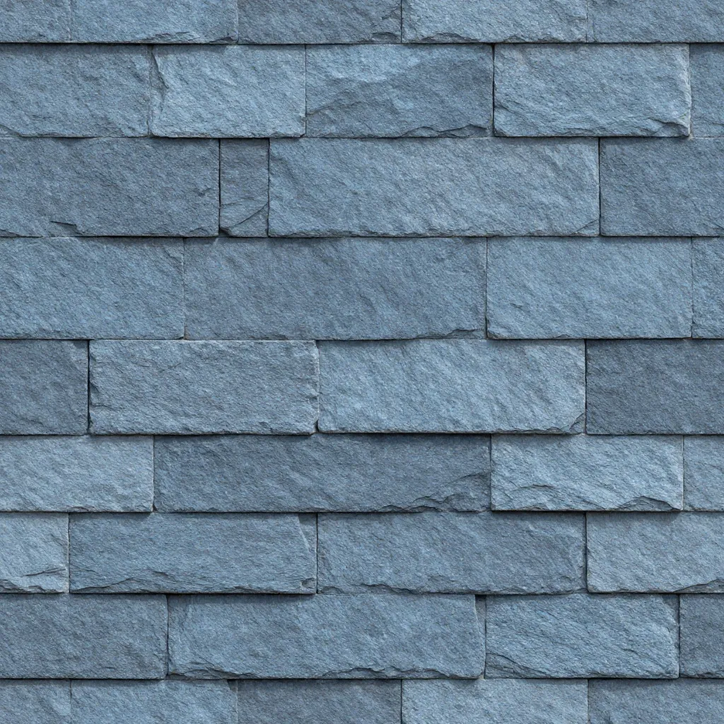 Overlapping blue-gray slate shingles with rough hand-cut edges and subtle mineral variation.