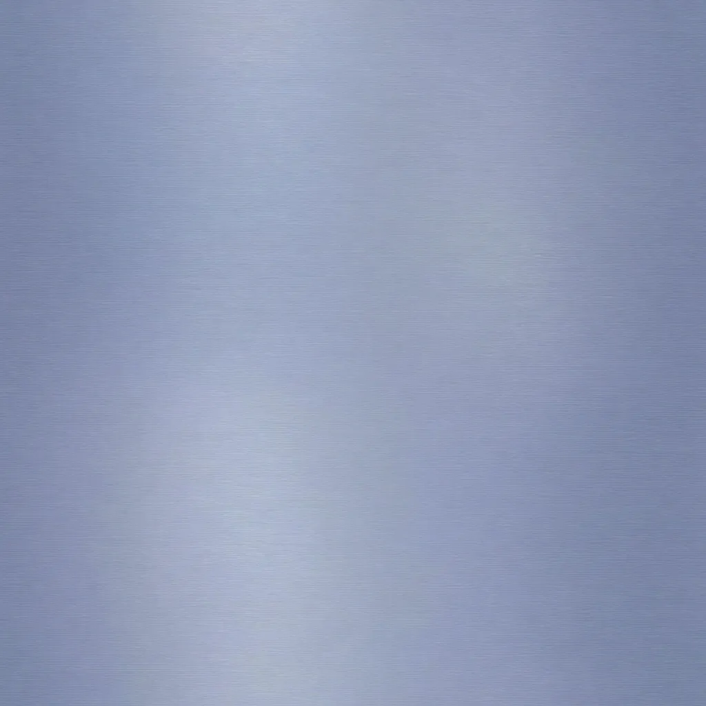 Pale silver titanium surface with fine directional brushing and subtle ice-blue variation.