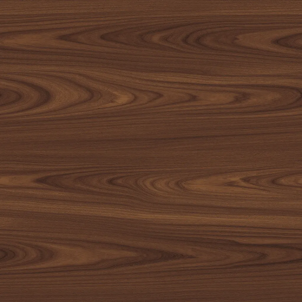 Deep brown walnut wood texture with flowing amber grain and fine natural pores.