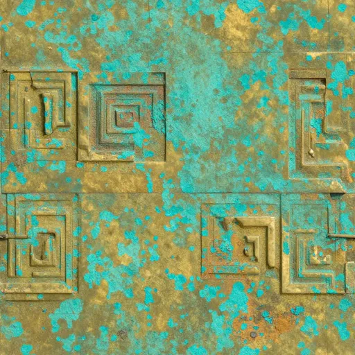 铜绿青铜浮雕