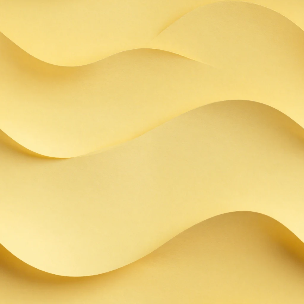 Layered lemon and marigold paper cutouts forming a curved abstract repeat.