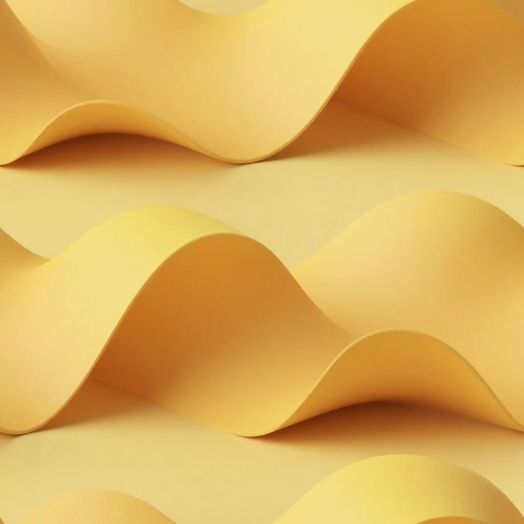 Minimal marigold and lemon geometric waves with a soft matte three-dimensional finish.